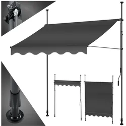 KESSER® Klemmmarkise mit Handkurbel Balkon, Balkonmarkise ohne Bohren, UV-beständig höhenverstellbar wasserabweisend , Sonnenschutz, Terrassenüberdachung , einfache Montage