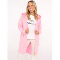 Zwillingsherz Jerseymantel "Hope Love Luck", Damen, Gr. L/XL, rosa, Sweatware, Obermaterial: 50% Baumwolle, 50% Polyester, bequem kniefrei, ohne Ausschnitt, Mäntel, mit langem Reißverschluß und Seitentaschen