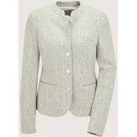 Madeleine Eleganter Businessblazer mit Stehkragen in steingrau / wollweiß), | Gr.: 48