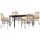 vidaXL Garten Essgruppe 5 pcs Braun Poly-Rattan - Braun