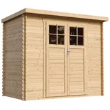 TIMBELA Gartenhaus 1,42 x 2,39 m Braun