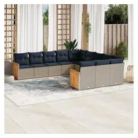 vidaXL Gartensofa-Set 11-tlg. grau