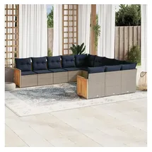 vidaXL Gartensofa-Set 11-tlg. grau