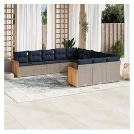 vidaXL Gartensofa-Set 11-tlg. grau