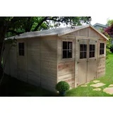 TIMBELA Gartenhaus Holz Abstellraum M333 19,77 m2 mit Fenstern