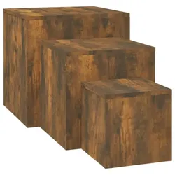 Beistelltische 3 Stk. Holzwerkstoff| vidaXL : Farbe - Räuchereiche