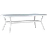 VCM Gardenson Gartentisch, Weiß, Metall, Stein, rechteckig, eckig, 100x74x200 cm, Gartenmöbel, Gartentische, Gartentische
