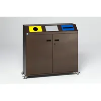 Proregal Selbstlöschende Wertstoffsammlstation eckig | 80 Liter je Behälter,