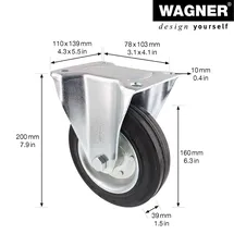 wagner® design yourself Transportgeräte-Bockrolle RO 8180 160 kg