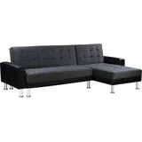Habitat et Jardin Ecksofa reversibel mit Schlaffunktion 'Theo' - 4 Personen - Schwarz/Grau