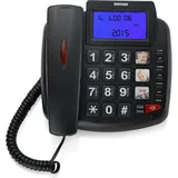 Brondi Bravo 90 LCD Schwarz Telefon Befestigt Mit Freisprechen und Großen Tasten
