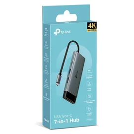 TP-Link UH7021C USB Typ-C, 5000 Mbit/s, Aluminium, Schwarz
