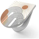 DEQORI WC-Sitz 'Sonnenlinien', WC Toilettensitz bedruckt Klobrille Toilettendeckel Motiv WC-Brille beige|braun