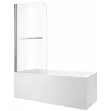 Buylando 120x140 cm, Badewannenaufsatz – Modernes Badewannenabtrennung aus ESG-Echtglas