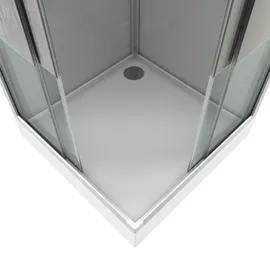 Marwell Komplettdusche Eckdusche 90 x 215 cm grau/silber