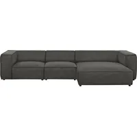 W.Schillig Ecksofa »around-the-block«, mit eleganter Biese, mit Federkern, Breite 341 cm braun