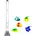 GLOBO LED Wassersäule Steh Leuchte 10 Deko-Fische Kunststoff Ø10 cm Höhe 120 cm silber