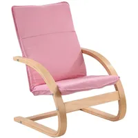 Home4You Kindersessel Kinderstuhl Freischwinger | Pink | Holz | Baumwolle | Sitzhöhe 28 cm