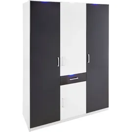 Priess Kleiderschrank 140 x 193 x 55 cm Schwarz