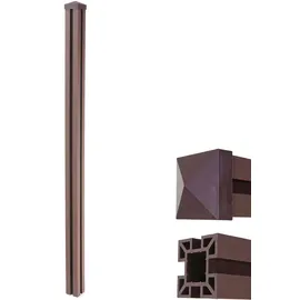 MCW WPC-Pfosten Savoie-WPC-Zaun, Pfeiler Pfahl, Stecksystem 1,88m ~ braun
