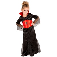 dressforfun Süßes Kinder Vampir Kostüm "Gräfin Dracula" Kleid mit Stehkragen und Satin-Gürtel (8-10 Jahre | Nr. 300051)