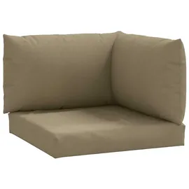 vidaXL Palettenkissen 3-tlg. 1 x 1 x 1 cm melange taupe