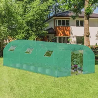 NAIZY Gewächshaus 3x6x2 m Foliengewächshaus Bogen Dach Tomatengewächshaus 18 m2 Tomatenhaus mit Fenster & HDPE+LDPE+Verzinktes Rohr Folientunnel