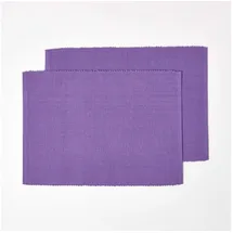 Homescapes Platzsets Tischsets 2 Stk lila im 2er-Set – 100% Baumwolle, Platzdecken 2er Set pflegeleicht und waschbar