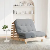 vidaXL Futon Schlafsofa mit Matratze 100x206x11 cm Massivholz Kiefer