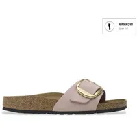 Birkenstock für Damen. 1027056 Leder-Sandalen Madrid Big Buckle (Schmale Passform) rosa (37), Wohnung, Keine, Lässig