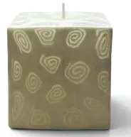 Würfelkerze White Spirals - Swazi Candles
