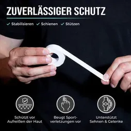 PULLUP & DIP Fingertape extra starkem Kleber, 3 Rollen Klettertape Finger, Torwart Training (Weiß)