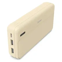 Hama Pocket 20 20000mAh, Ausgänge: 2x USB-A, Sand