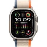 Apple Watch Ultra 2 GPS + Cellular 49 mm Titangehäuse natur, Trail Loop orange/beige M/L