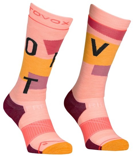Ortovox Freeride Long - lange Freeride Socken - Damen - Pink/Orange - 42/44