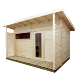 sentiotec Gartensauna Scala Large Saunahaus aus Fichte Massivsauna ca. 459x313x272 cm