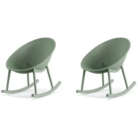 BEST Freizeitmöbel Best Gartenstuhl Qosy Schaukelstuhl 66 x 83 x 80 cm grün 2 St.