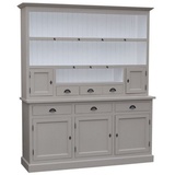 Casa Padrino Küchenbuffet Landhausstil Küchenschrank Grau / Weiß 178 x 50 x H. 210 cm - 2 Teiliger Küchenschrank mit 5 Türen und 6 Schubladen