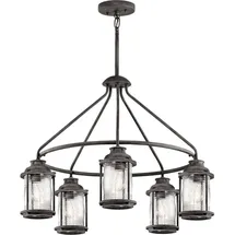 Elstead Lighting Ashland Bay 5-flg. Ø 66,3 cm grau Aluminium, Glas, Metall