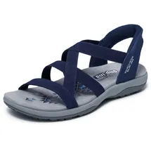 SKECHERS Reggae Slim Stretch Flex Sandalen, blau, Größe 39