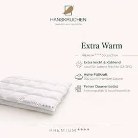 HANSKRUCHEN GmbH HANSKRUCHEN Daunendecke 155x200 cm extra Warm 100% Daunen waschbar Allergiker Winterdecke atmungsaktiv Bettdecke weiss - Weiß