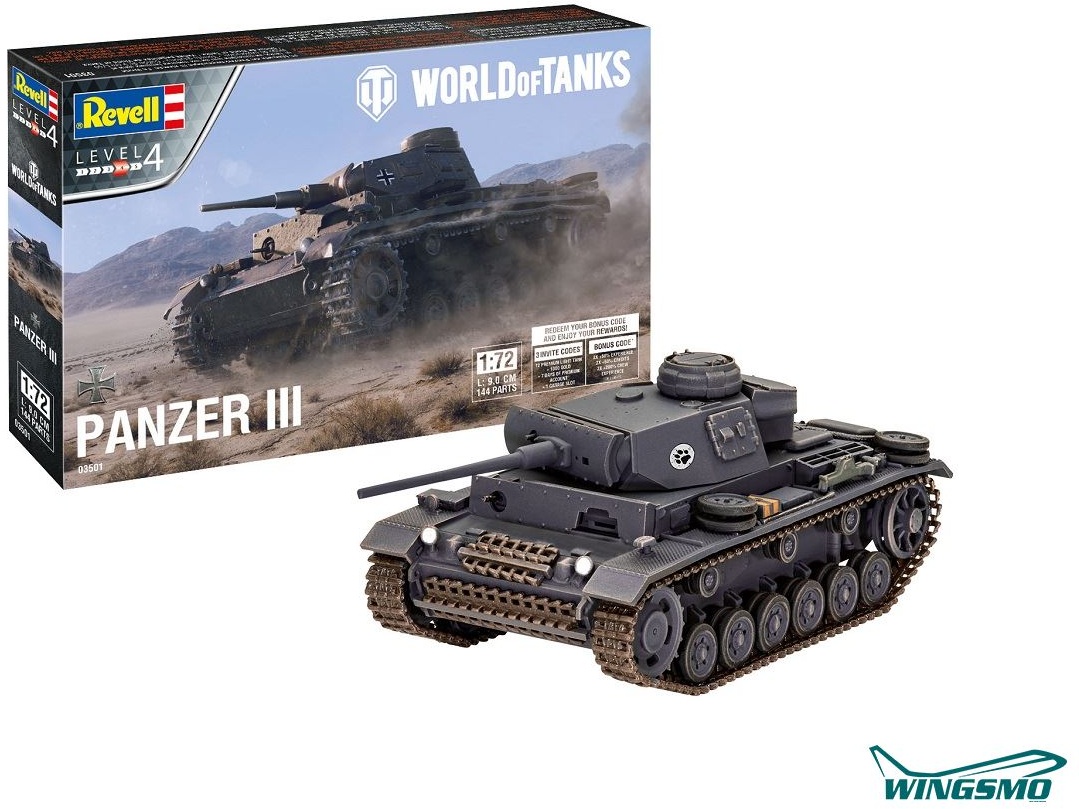 Revell Militär World of Tanks Panzerkampfwagen III Ausführung L 03501