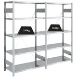 Proregal Schwerlastregal Silver Mamba Made In Germany HxBxT 200 x 200 x 50 cm 5 Ebenen Je 150 kg Fachlast Verzinkt