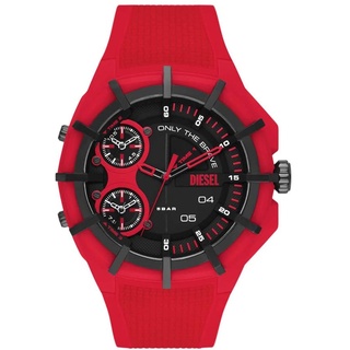 Diesel Herrenuhr gerahmt, Dreizeiger Uhrwerk, 51mm Multi Nylon Gehäuse mit Silikonarmband, DZ1989