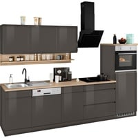 Kochstation Küche »KS-Virginia«, Breite 300 cm, ohne E-Geräte, grau