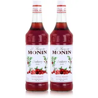 Monin Sirup Cranberry 1L - Cocktails Milchshakes Kaffeesirup (2er Pack)
