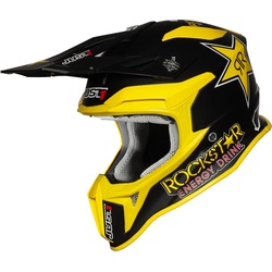 Just1 J18 Rockstar MIPS Motocross Helm, schwarz-gelb, Größe L für Männer