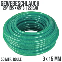 9 x 15 mm Gewebe Druckluft Universal Wasser Luft Kompressor Schlauch grün PN 22 ...
