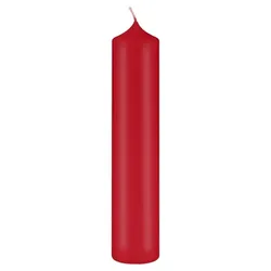 Kopschitz Kerzen lange schlanke Altarkerzen 10% BW Anteil (Bienenwachs Kerzen) Weihnachtsrot Erdbeere 200 x Ø 40 mm, 4 Stück, Kerzen mit Dornbohrung