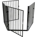 Absperrgitter Kaminschutzgitter Kinder Ofenschutzgitter Sicherung 4-tlg Faltbar,240×2,5×75cm schwarz